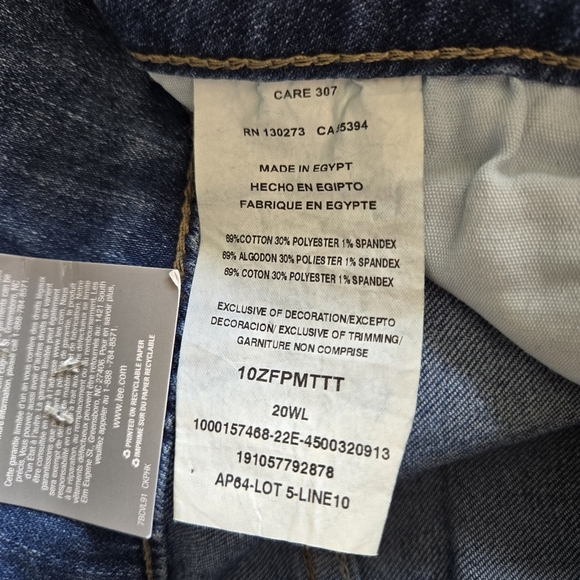 Lee Riders Indigo Midrise Straight Leg Jeans Women's 20W Classic Casual Stertchy - Picture 7 of 11